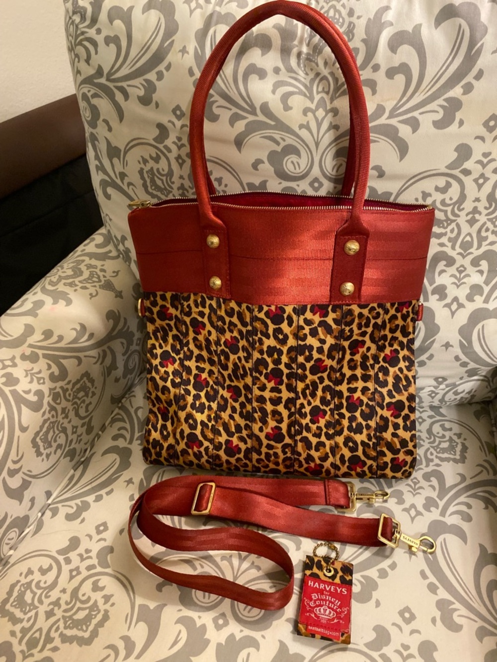 Harveys minnie Leopard marilyn Seatbelt Crossbody shoulder bag